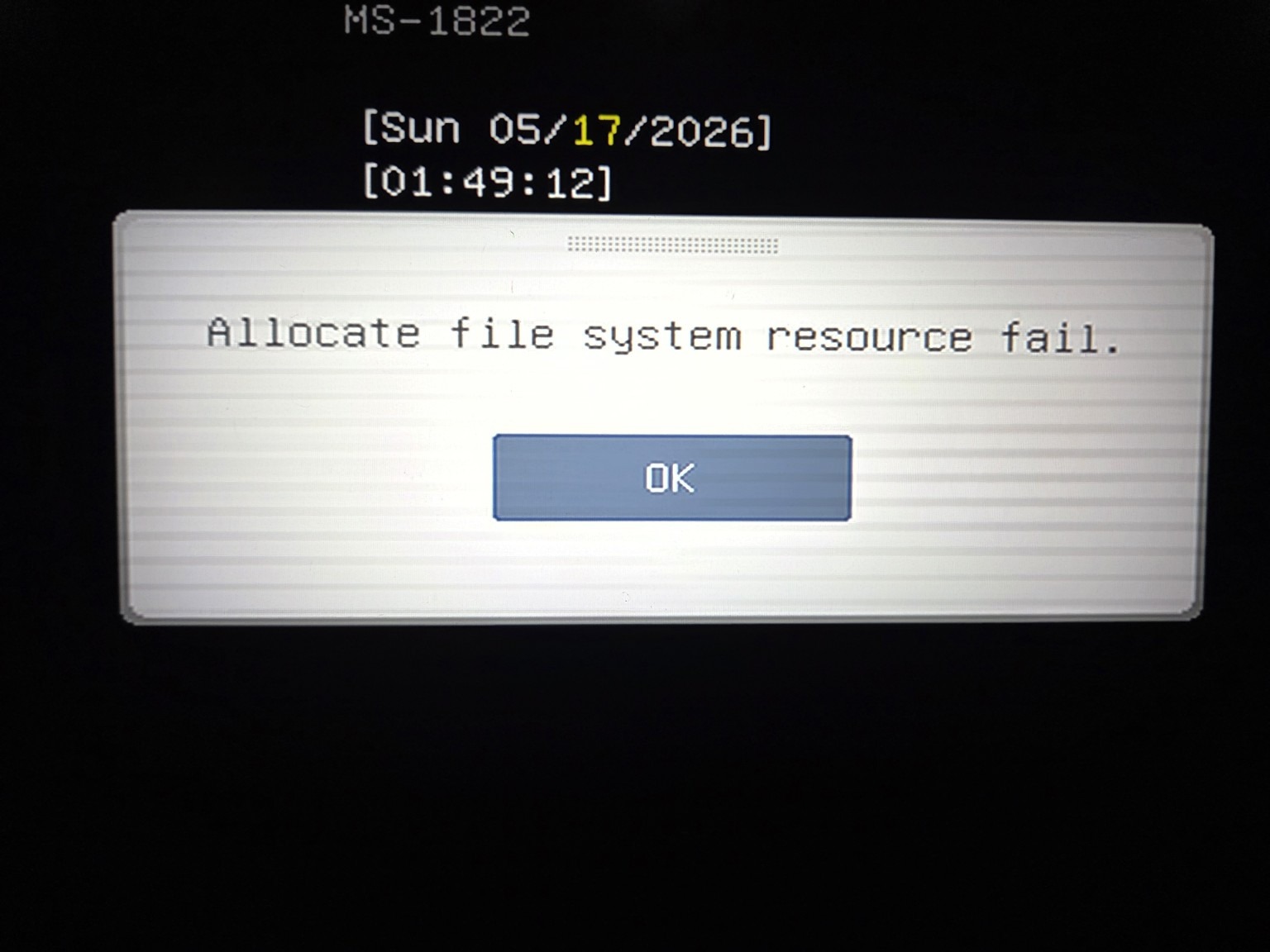 BIOS file-system resource error