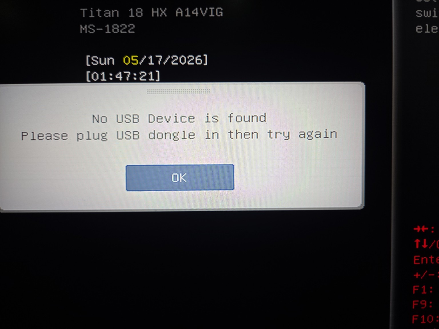 BIOS no USB device