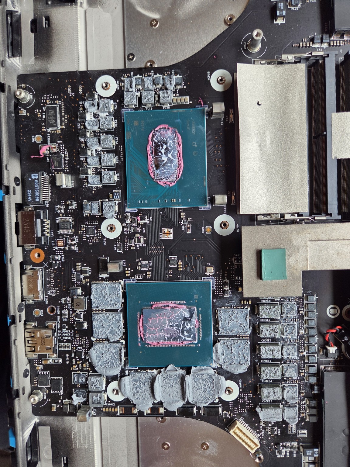 Motherboard new thermal paste