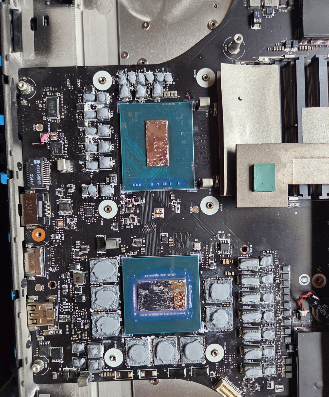 Motherboard old thermal paste