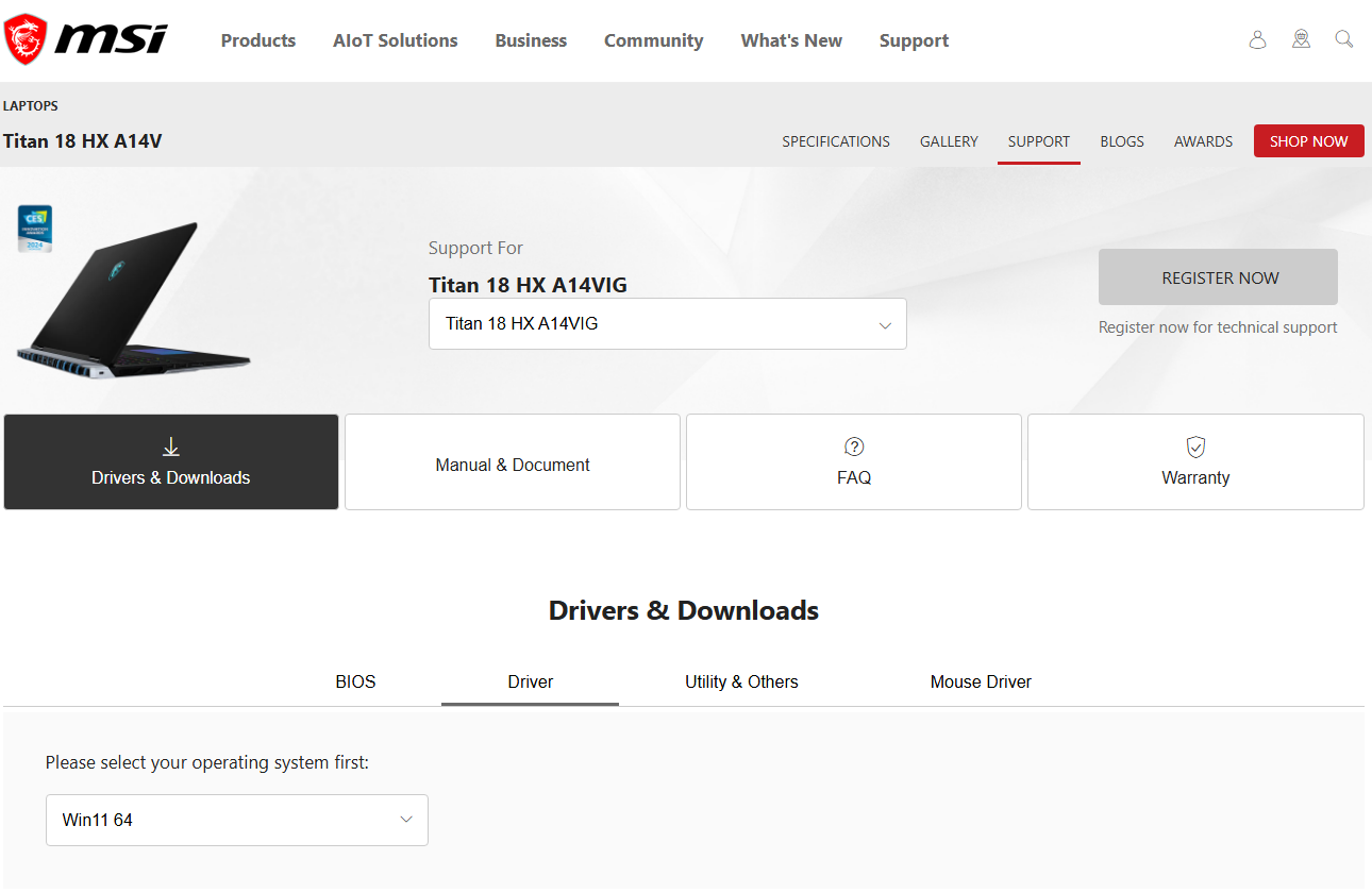 MSI support driver overview
